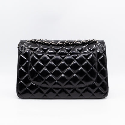 Classic Double Flap Jumbo Black Patent Leather