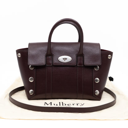 Small New Bayswater Studded Burgundy Leather