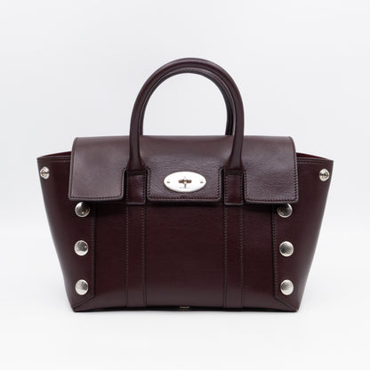 Small New Bayswater Studded Burgundy Leather