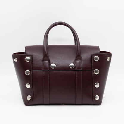 Small New Bayswater Studded Burgundy Leather