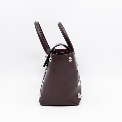 Small New Bayswater Studded Burgundy Leather