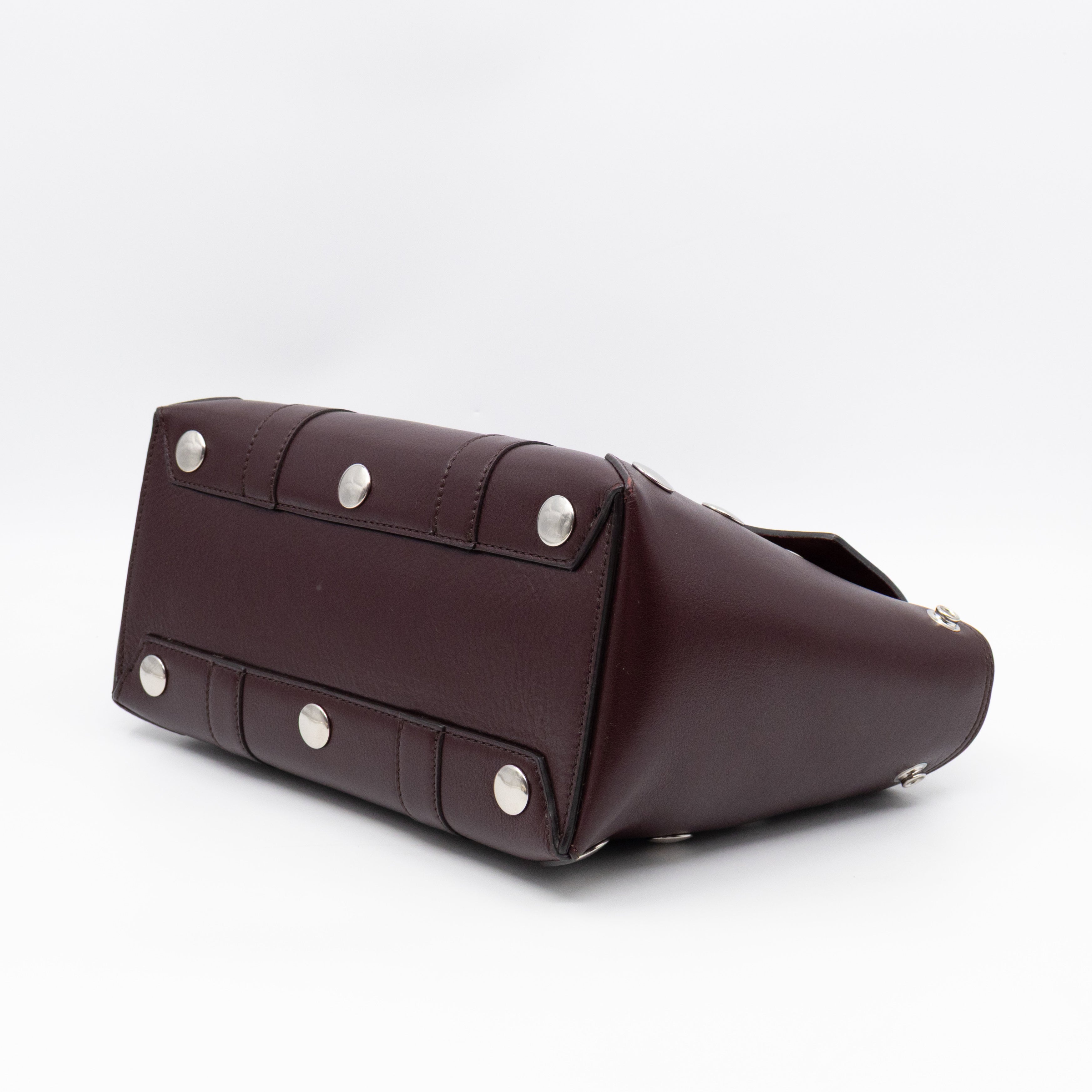 Small New Bayswater Studded Burgundy Leather