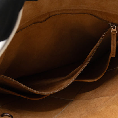 Large Slip Tote White Maxi Intrecciato Leather