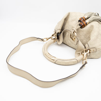 Indy Top Handle Guccissima Ivory Leather