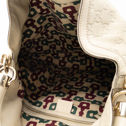 Indy Top Handle Guccissima Ivory Leather