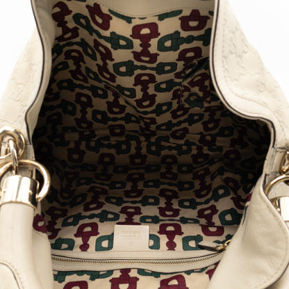 Indy Top Handle Guccissima Ivory Leather
