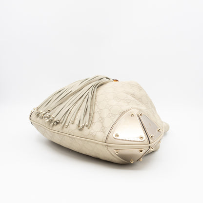 Indy Top Handle Guccissima Ivory Leather