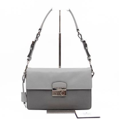 Sound Lock Shoulder Bag Marmo Soft Saffiano Leather