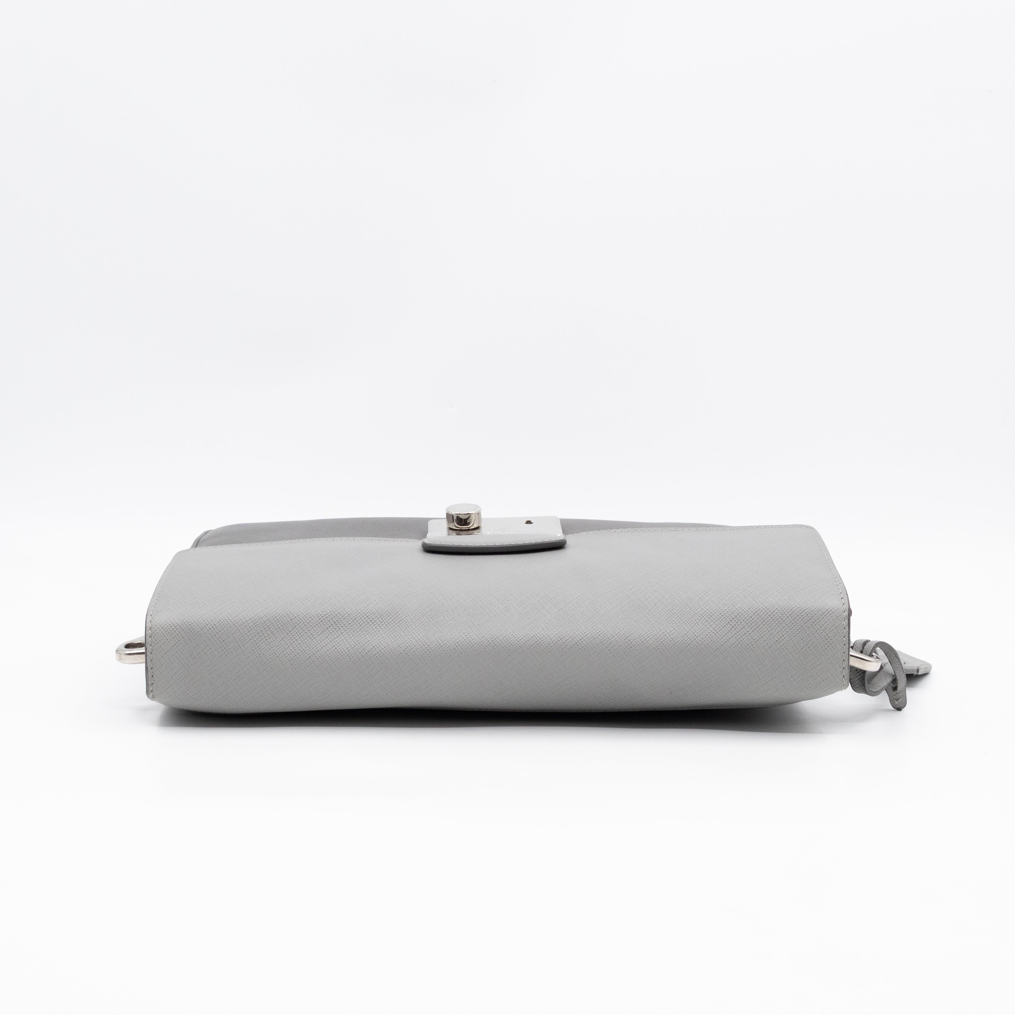 Sound Lock Shoulder Bag Marmo Soft Saffiano Leather