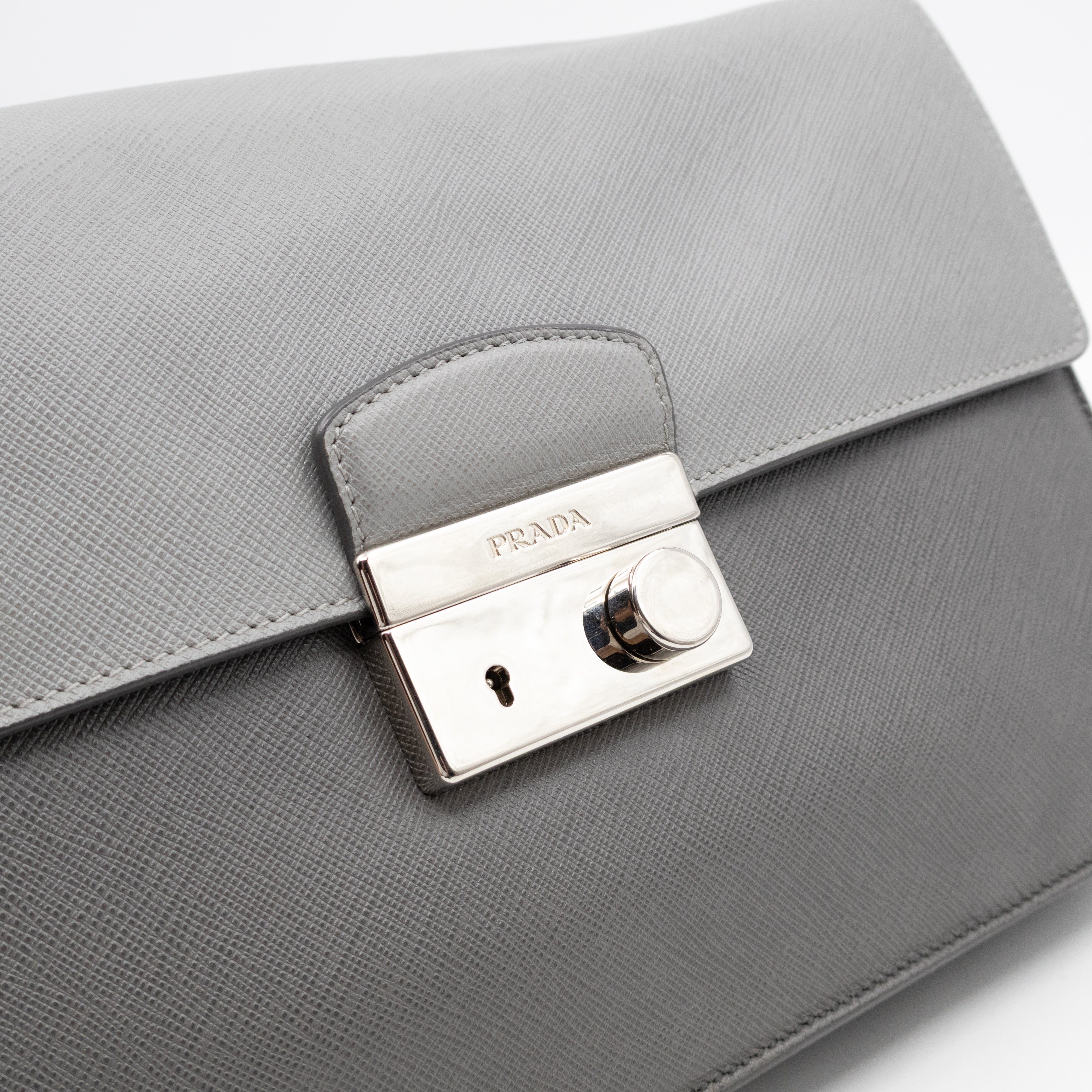 Sound Lock Shoulder Bag Marmo Soft Saffiano Leather
