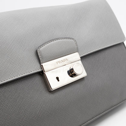 Sound Lock Shoulder Bag Marmo Soft Saffiano Leather