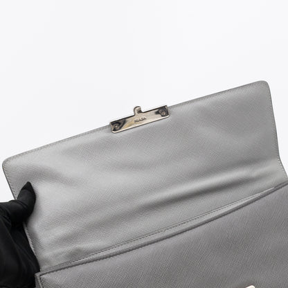 Sound Lock Shoulder Bag Marmo Soft Saffiano Leather