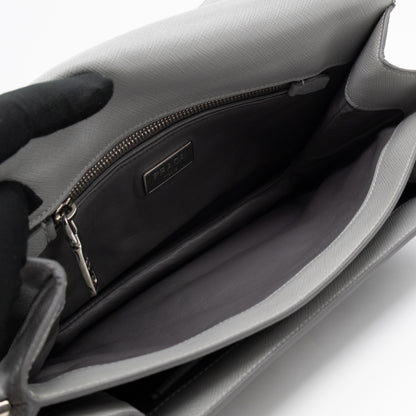 Sound Lock Shoulder Bag Marmo Soft Saffiano Leather