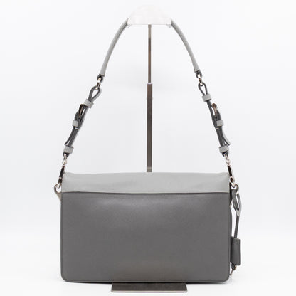 Sound Lock Shoulder Bag Marmo Soft Saffiano Leather