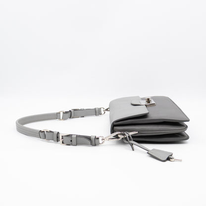 Sound Lock Shoulder Bag Marmo Soft Saffiano Leather