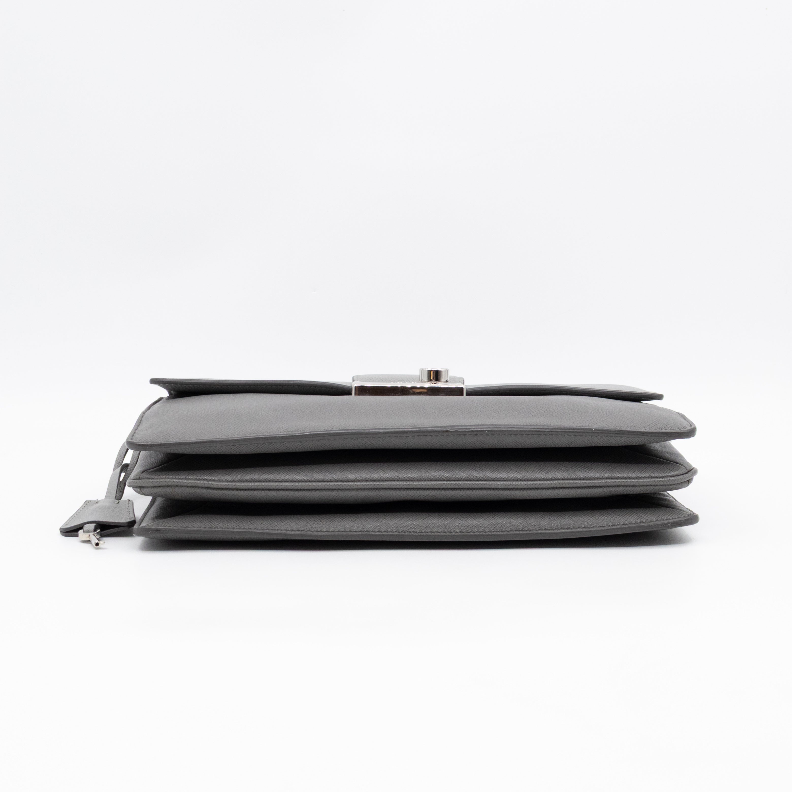 Sound Lock Shoulder Bag Marmo Soft Saffiano Leather
