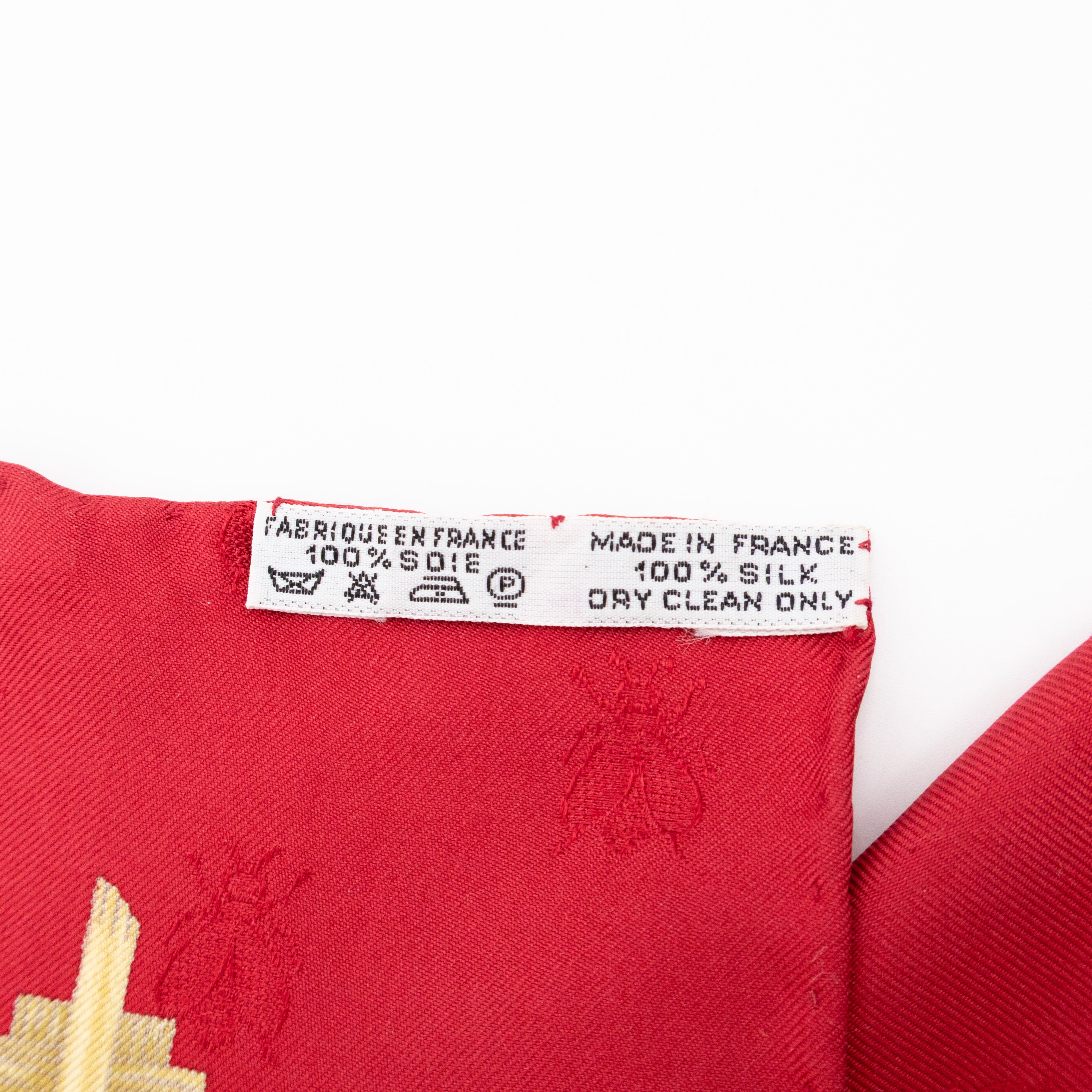 Silk Scarf 90 Herbier de Gavarnie Red & White