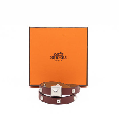 Medor Infini Cloute Double Tour Bracelet Bordeaux Leather