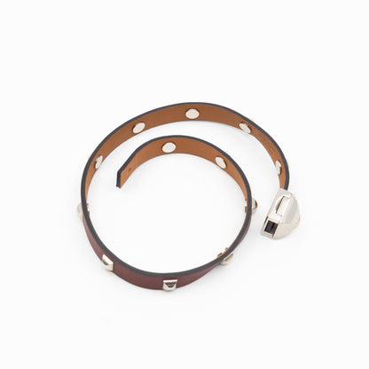 Medor Infini Cloute Double Tour Bracelet Bordeaux Leather