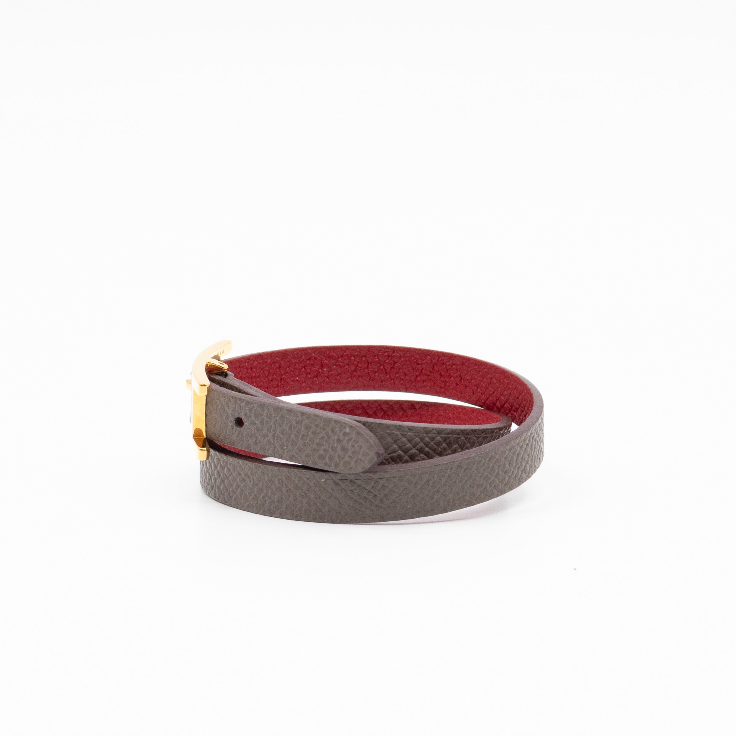 Hapi Double Tour Bracelet Etain Leather