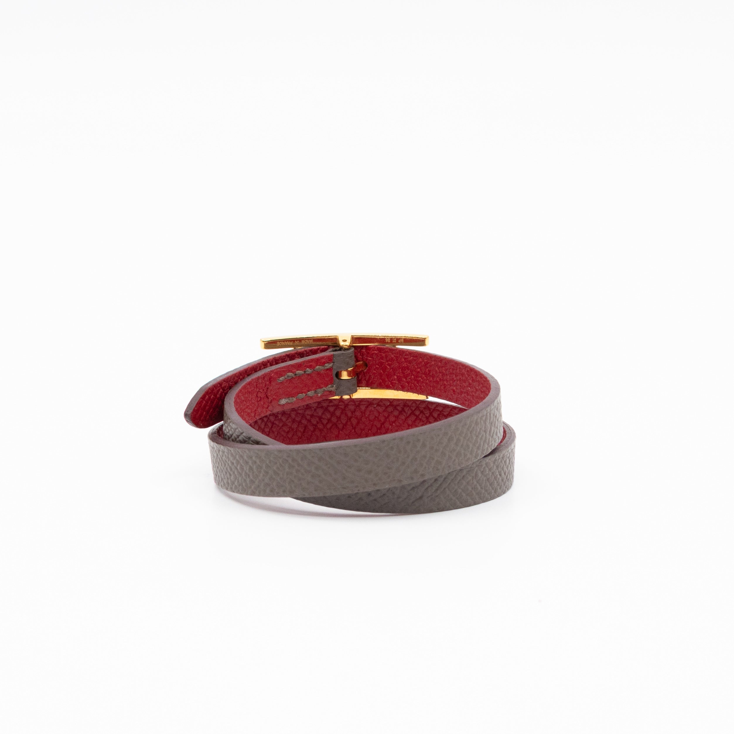 Hapi Double Tour Bracelet Etain Leather