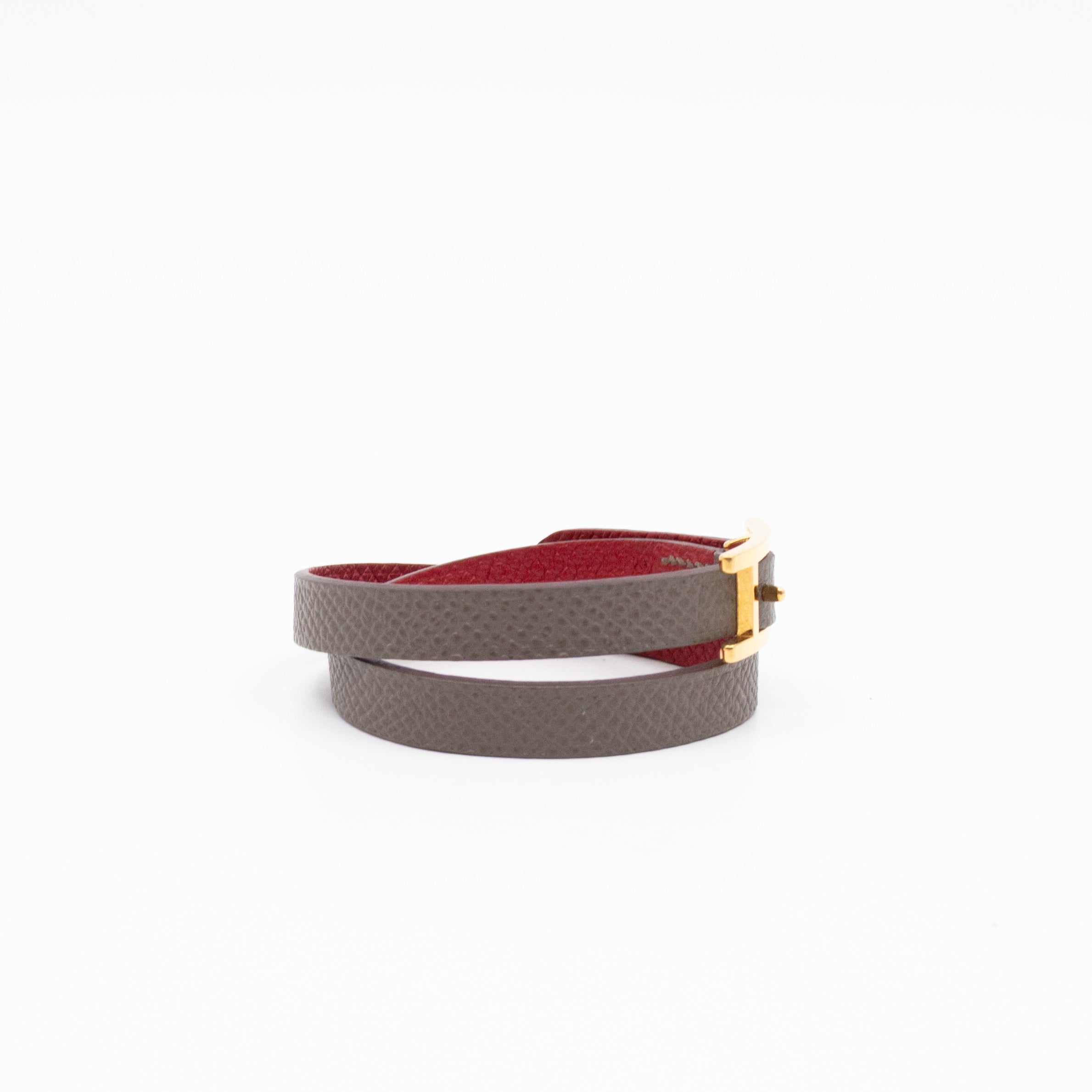 Hapi Double Tour Bracelet Etain Leather