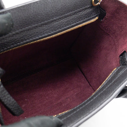 Micro Zipped Bayswater Black Leather