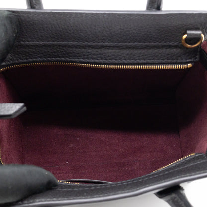 Micro Zipped Bayswater Black Leather