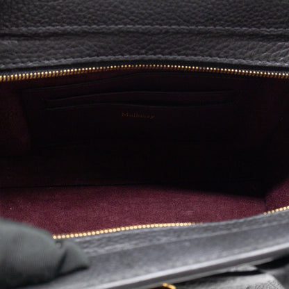 Micro Zipped Bayswater Black Leather
