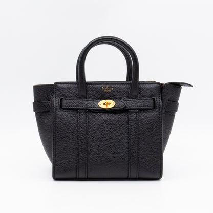 Micro Zipped Bayswater Black Leather