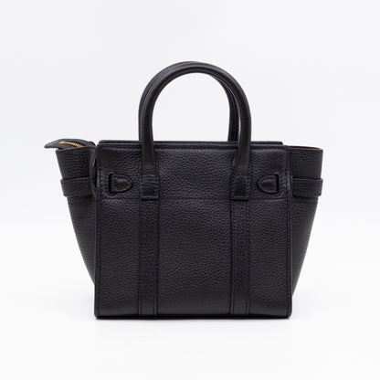Micro Zipped Bayswater Black Leather