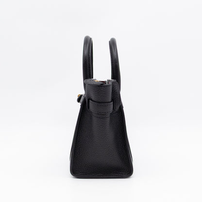 Micro Zipped Bayswater Black Leather