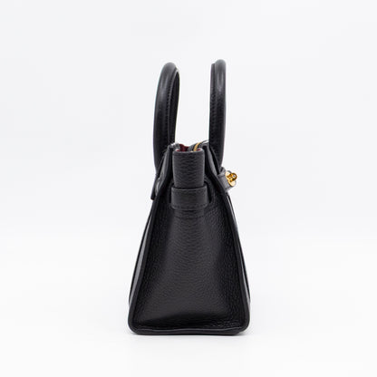 Micro Zipped Bayswater Black Leather