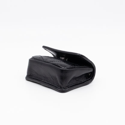 Niki Airpod Case Black Crinkled Leather