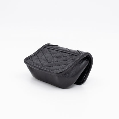 Niki Airpod Case Black Crinkled Leather