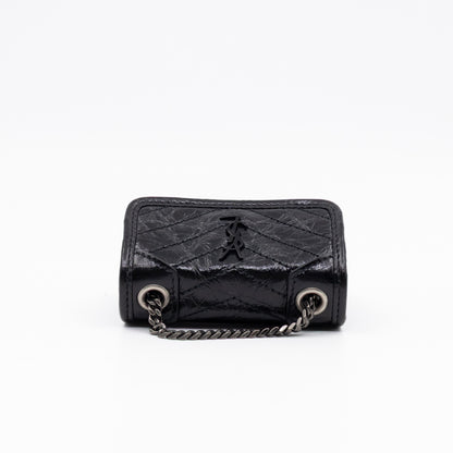 Niki Airpod Case Black Crinkled Leather