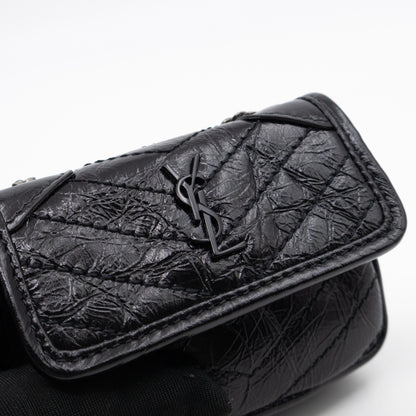 Niki Airpod Case Black Crinkled Leather