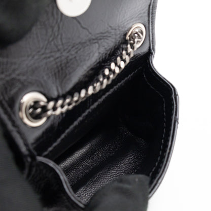 Niki Airpod Case Black Crinkled Leather