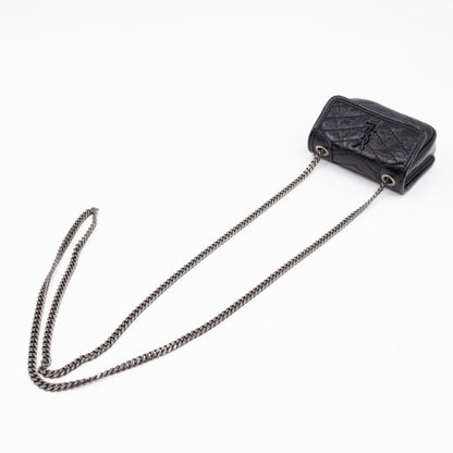 Niki Airpod Case Black Crinkled Leather