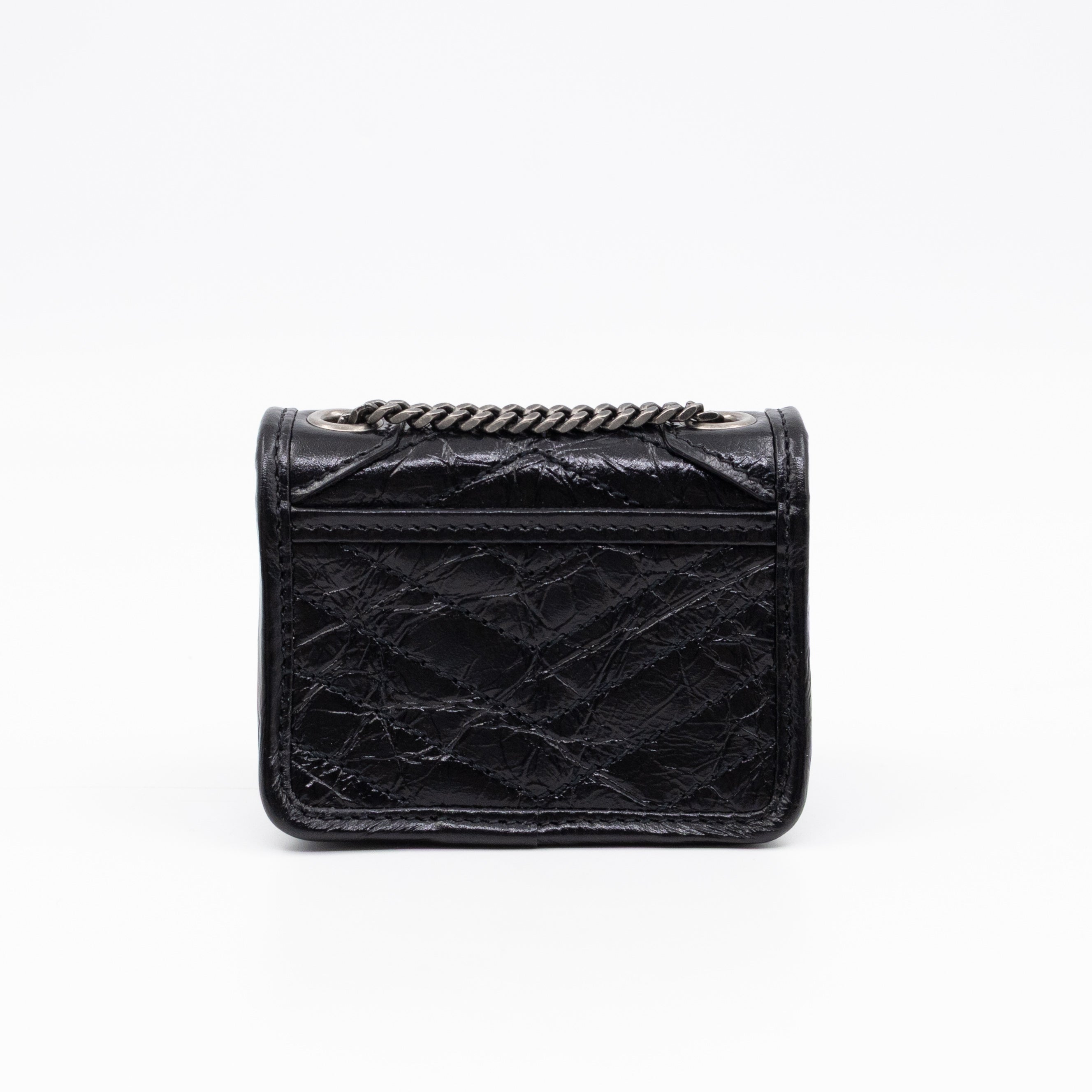 Niki Airpod Case Black Crinkled Leather