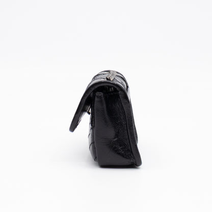 Niki Airpod Case Black Crinkled Leather