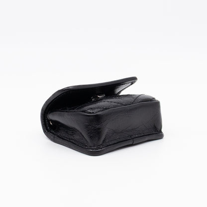 Niki Airpod Case Black Crinkled Leather