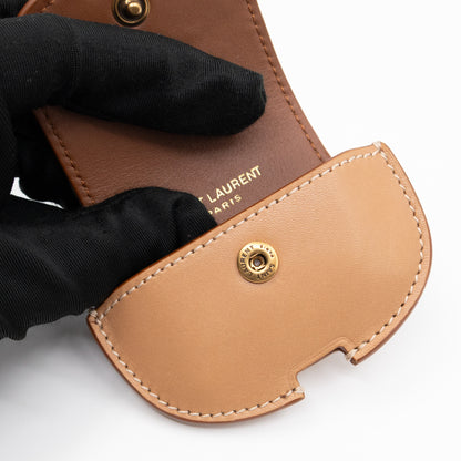 Kaia Airpods Case Brown Calfskin Leather