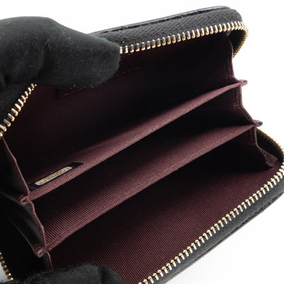 Zip Around Coin Purse Black Caviar Leather