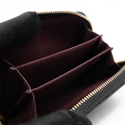Zip Around Coin Purse Black Caviar Leather