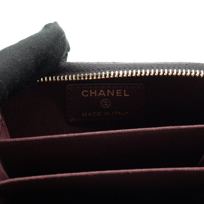 Zip Around Coin Purse Black Caviar Leather