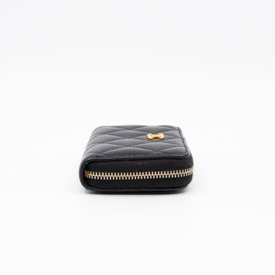 Zip Around Coin Purse Black Caviar Leather