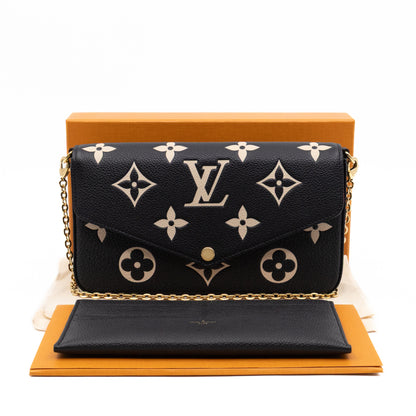 Pochette Felicie Monogram Empreinte Bicolor Black & Beige