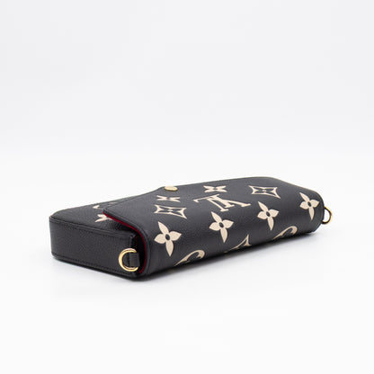 Pochette Felicie Monogram Empreinte Bicolor Black & Beige