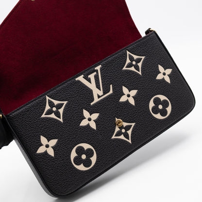 Pochette Felicie Monogram Empreinte Bicolor Black & Beige